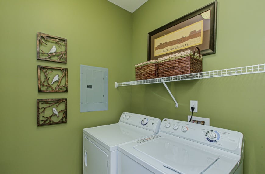 Laundry room in a Greenwood townhome.